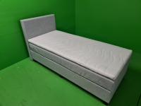 1 persoons BOXSPRING met hoofdbord, pocketveermatras en topper